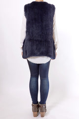 H BRAND SHEARED RABBIT VEST