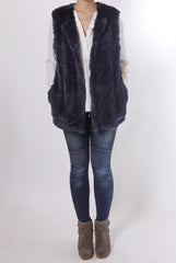 H BRAND SHEARED RABBIT VEST