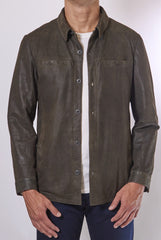 GIMO'S VINTAGE OILED SUEDE SHIRT