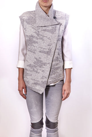 THEONNE MARLED WOOL BLEND ASYMETRICAL VEST