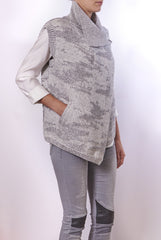 THEONNE MARLED WOOL BLEND ASYMETRICAL VEST