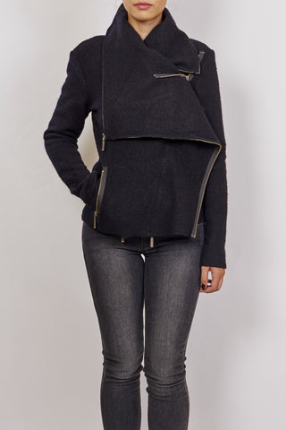 GROA BOILED WOOL MULTI ZIP JACKET