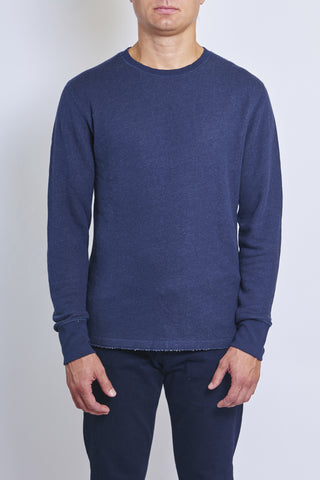 RELWEN WAFFLE KNIT CREW SWEATSHIRT