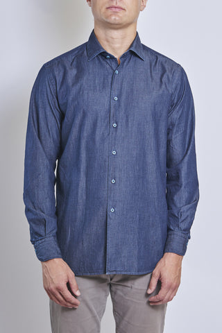 XACUS CHAMBRAY SHIRT WITH BLUE BUTTONS