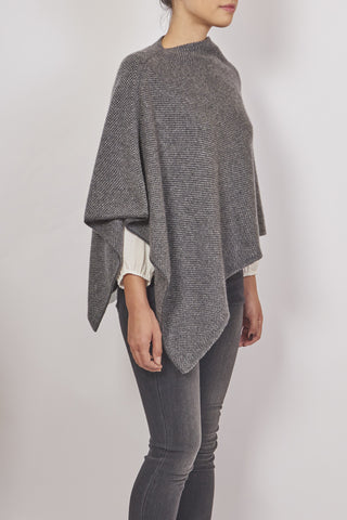 RIVIERA TWEEDED CASHMERE ASYMETRICAL PONCHO