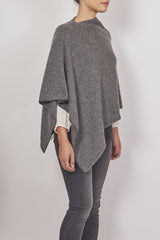 RIVIERA TWEEDED CASHMERE ASYMETRICAL PONCHO