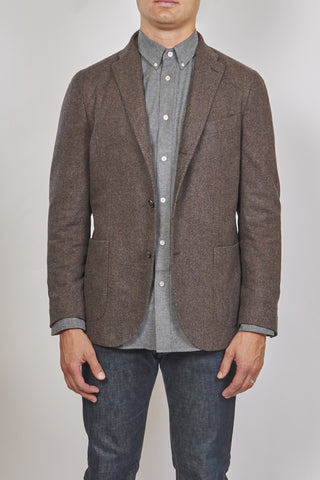 BOGLIOLI HEATHERED AND TEXTURED PLUSH WOOL K JACKET BLAZER