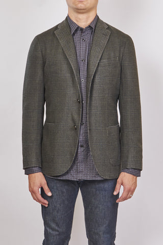 BOGLIOLI TONAL GLEN PLAID PLUSH WOOL K JACKET BLAZER