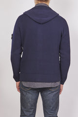 STONE ISLAND HOODED CARDIGAN SWEATER