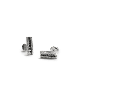 NIMMA WHITE AND BLACK DIAMOND ATLAS STUDS