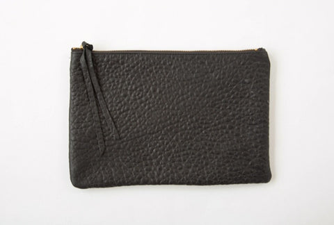 OLIVEVE PEBBLED LEATHER ZIP CLUTCH