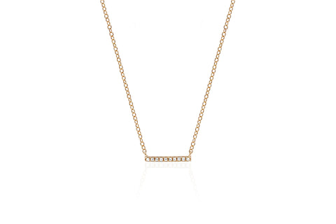 EF COLLECTION MINI DIAMOND BAR NECKLACE