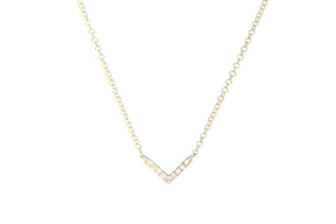 EF COLLECTION WHITE DIAMOND CHEVRON NECKLACE