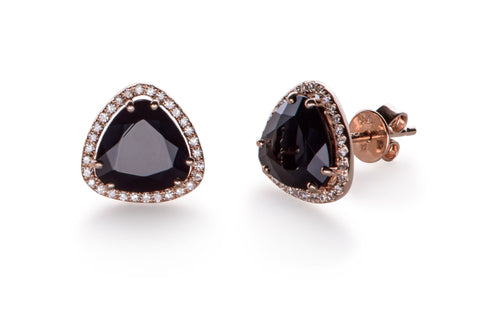 EF COLLECTION DIAMOND AND ONYX STUD