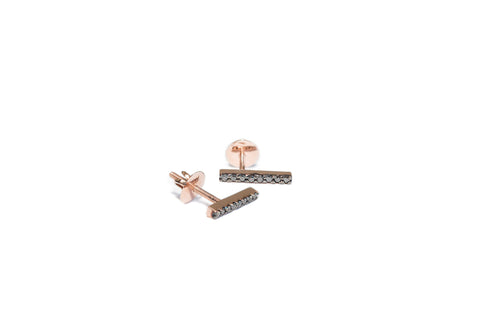 NIMMA BLACK DIAMOND AND ROSE GOLD GRAVITY STUDS