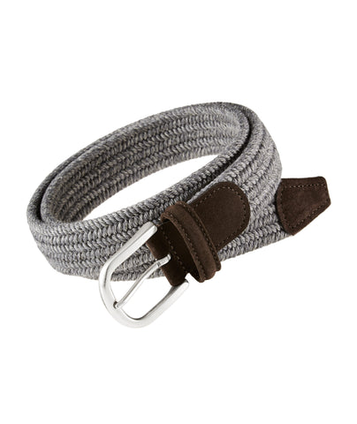 ANDERON'S GREY WOOL AND CASHMERE WOVEN BELT