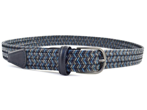 ANDERON'S BLUE LEATHER WOVEN BELT